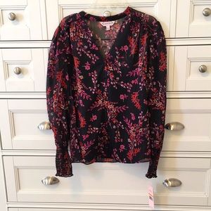 Nanette Lepore-NWT-Shear Black Button Down Shirt & Cami Set-Size Small